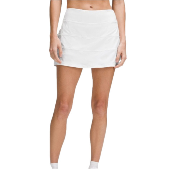 lululemon athletica Pants - Lululemon Pace rival skirt 15” - white - 4 tall EUC